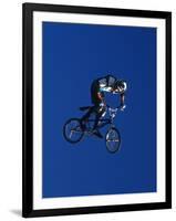 Bmx Cyclist Flys over the Vert-null-Framed Photographic Print