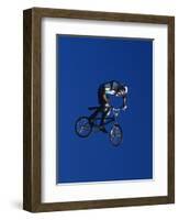 Bmx Cyclist Flys over the Vert-null-Framed Photographic Print