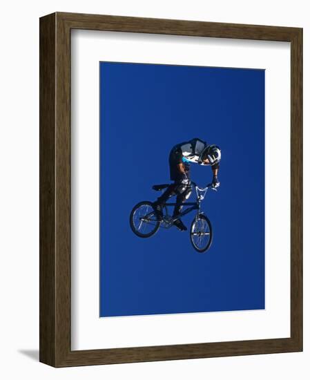 Bmx Cyclist Flys over the Vert-null-Framed Photographic Print