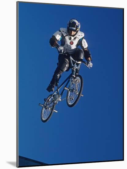 Bmx Cyclist Flys over the Vert-null-Mounted Photographic Print