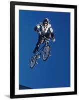 Bmx Cyclist Flys over the Vert-null-Framed Photographic Print