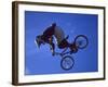 Bmx Cyclist Flys over the Vert-null-Framed Photographic Print