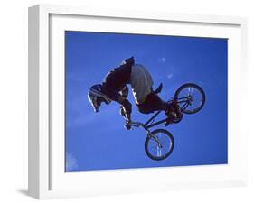 Bmx Cyclist Flys over the Vert-null-Framed Photographic Print