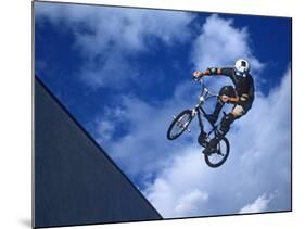 Bmx Cyclist Flys over the Vert-null-Mounted Photographic Print