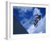 Bmx Cyclist Flys over the Vert-null-Framed Photographic Print