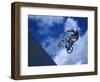 Bmx Cyclist Flys over the Vert-null-Framed Photographic Print