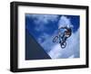 Bmx Cyclist Flys over the Vert-null-Framed Photographic Print