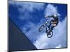 Bmx Cyclist Flys over the Vert-null-Mounted Photographic Print