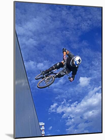 Bmx Cyclist Flys over the Vert-null-Mounted Photographic Print