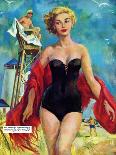 The Lifeguard & The Lady  - Saturday Evening Post "Leading Ladies", August 27, 1955 pg.24-Bn Stahl-Framed Giclee Print