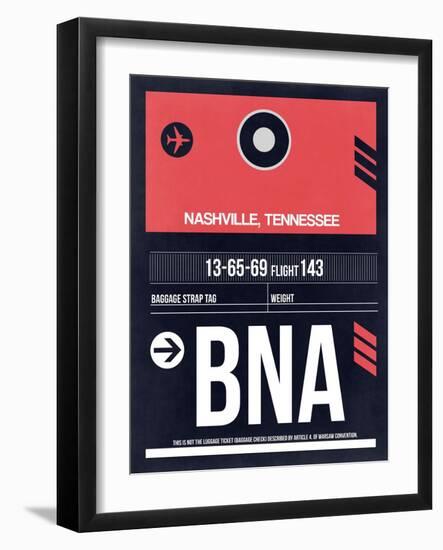 BNA Nashville Luggage Tag I-NaxArt-Framed Art Print