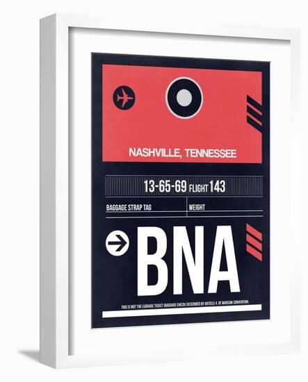 BNA Nashville Luggage Tag I-NaxArt-Framed Art Print