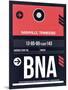 BNA Nashville Luggage Tag I-NaxArt-Mounted Art Print