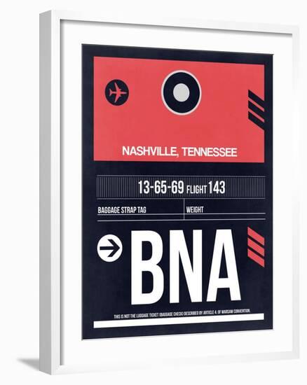 BNA Nashville Luggage Tag I-NaxArt-Framed Art Print