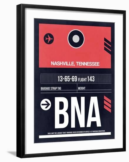 BNA Nashville Luggage Tag I-NaxArt-Framed Art Print