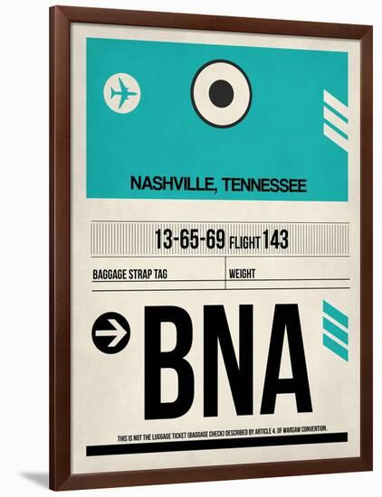 BNA Nashville Luggage Tag II-NaxArt-Framed Art Print