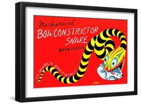 Boa Constrictor Snake with Victim-null-Framed Art Print