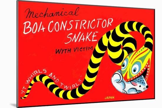 Boa Constrictor Snake with Victim-null-Mounted Art Print