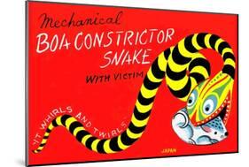 Boa Constrictor Snake with Victim-null-Mounted Art Print