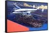 Boac Plane, from 'speed and Power'-Wilf Hardy-Framed Stretched Canvas
