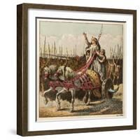 Boadicea and Her Army-Joseph Kronheim-Framed Art Print