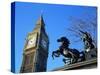 Boadicea (Boudicca) and Big Ben, London, England, United Kingdom-Ethel Davies-Stretched Canvas