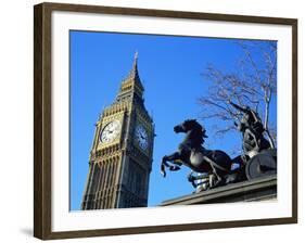 Boadicea (Boudicca) and Big Ben, London, England, United Kingdom-Ethel Davies-Framed Photographic Print