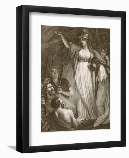 Boadicea Haranging the Britons, Engraved by Sharp-John Opie-Framed Giclee Print