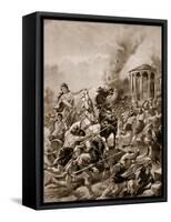 Boadicea's Attack Upon Camulodunum, 60Ad, Illustration from 'The History of the Nation'-Henry Payne-Framed Stretched Canvas