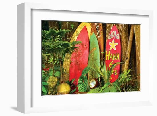 Board in Maui-null-Framed Art Print