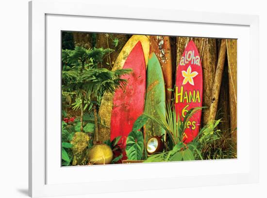 Board in Maui-null-Framed Art Print