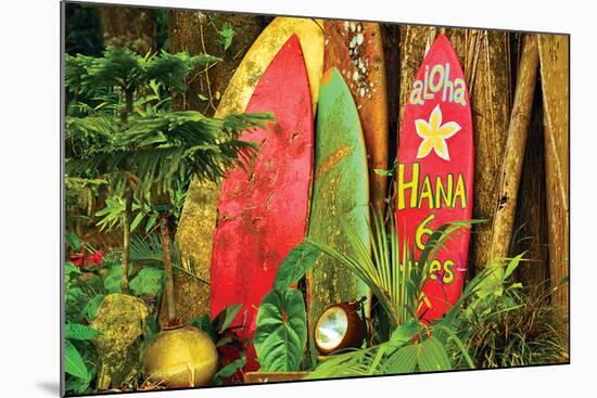 Board in Maui-null-Mounted Art Print