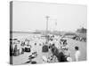 Board Walk Beach, Asbury Park, N.J.-null-Stretched Canvas