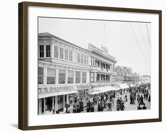 Board Walk Towards Steel Pier, Atlantic City, N.J.-null-Framed Photo