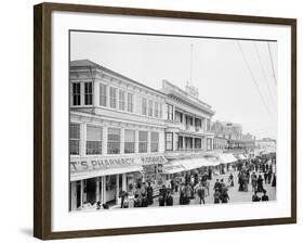 Board Walk Towards Steel Pier, Atlantic City, N.J.-null-Framed Photo