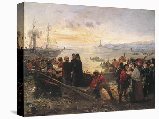 Boarding of Thousand at Quarto, 5 May 1860-Girolamo Induno-Stretched Canvas