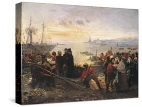 Boarding of Thousand at Quarto, 5 May 1860-Girolamo Induno-Stretched Canvas