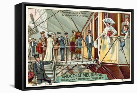 Boarding the Airship in London-null-Framed Stretched Canvas