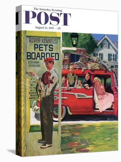 "Boarding the Dog" Saturday Evening Post Cover, August 24, 1957-Earl Mayan-Stretched Canvas