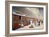 Boarding the Folkestone Express at Charing Cross Station-null-Framed Art Print