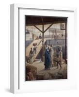 Boarding the Ship for New York-Louis Auguste Loustaunau-Framed Giclee Print