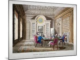 Boardroom of the Admiralty with a Meeting in Progress, Whitehall, Westminster, London, 1808-Augustus Charles Pugin-Mounted Giclee Print