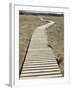 Boardwalk across a Tidal Marsh Leading to a Wooden Area at a Wildlife Sanctuary-John Nordell-Framed Photographic Print