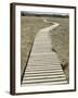 Boardwalk across a Tidal Marsh Leading to a Wooden Area at a Wildlife Sanctuary-John Nordell-Framed Photographic Print