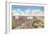 Boardwalk and Beach, Myrtle Beach, South Carolina-null-Framed Art Print