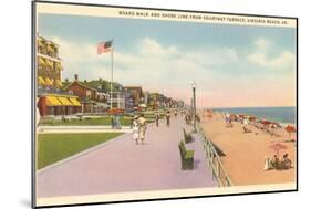 Boardwalk and Beach, Virginia Beach, Virginia-null-Mounted Art Print