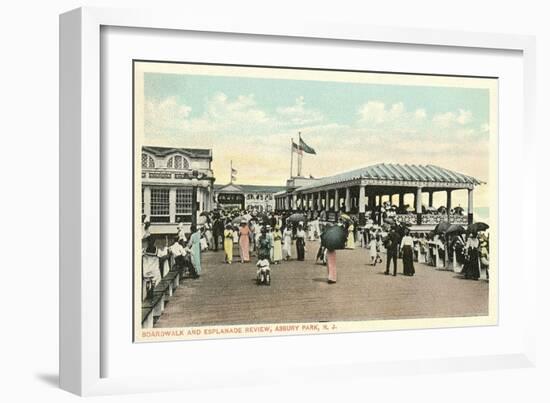 Boardwalk and Esplanade, Asbury Park, New Jersey-null-Framed Art Print