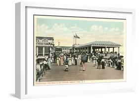 Boardwalk and Esplanade, Asbury Park, New Jersey-null-Framed Art Print