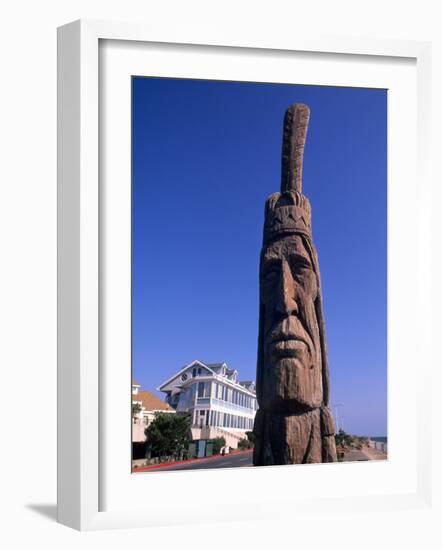 Boardwalk and Totem Pole on the Beach, Ocean City, Maryland, USA-Bill Bachmann-Framed Photographic Print