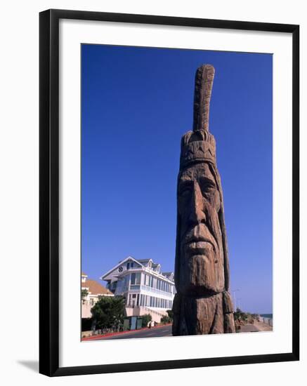 Boardwalk and Totem Pole on the Beach, Ocean City, Maryland, USA-Bill Bachmann-Framed Photographic Print